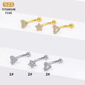 Gaby New Design ASTM F136 Titanium Eyebrow Piercing Heart Star Eyebrow Rings Internal Thread Eyebrow Piercing Jewelry