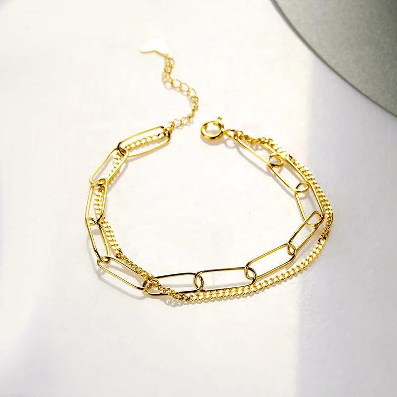 Luster Bestselling Link Chain Bracelet 925 Sterling Silver Jewelry