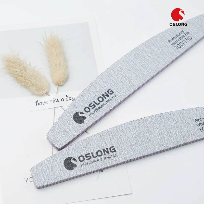 Custom Logo Waterproof Half Moon 180 Grits Grey Zebra Nail File