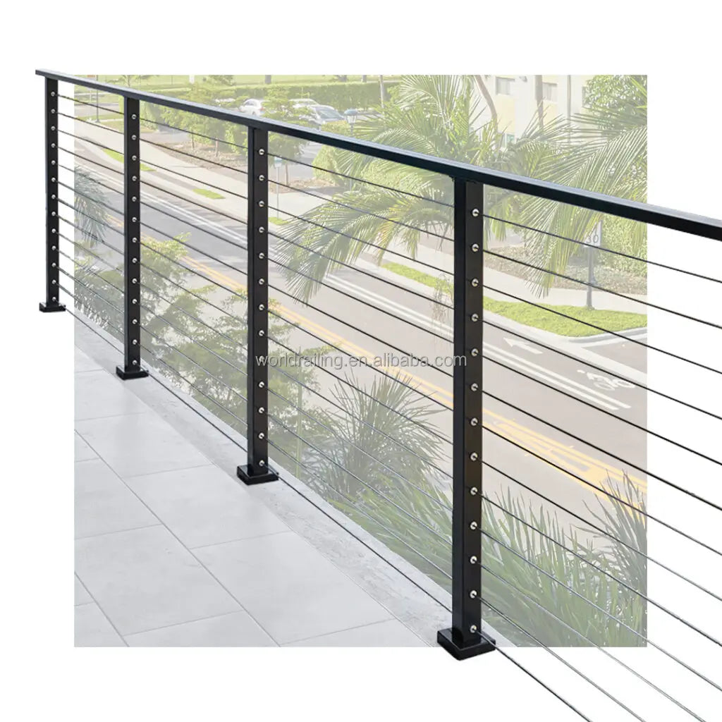 YL METAL Factory Deck Wire Rope Balustrade Posts Balcony Stainless Steel Cable Railing System