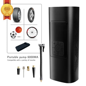New Image 6000mAh Bicycle Inflatable Pump Portable 12V 130Psi LED Electric Air Pump for Car/Bike/Scooter