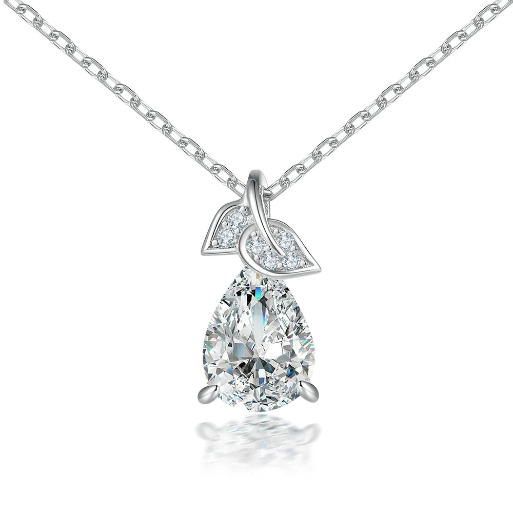 Factory Direct 925 Silver Cubic Zirconia Chain Necklace Wholesale Zirconia Pendant for Her