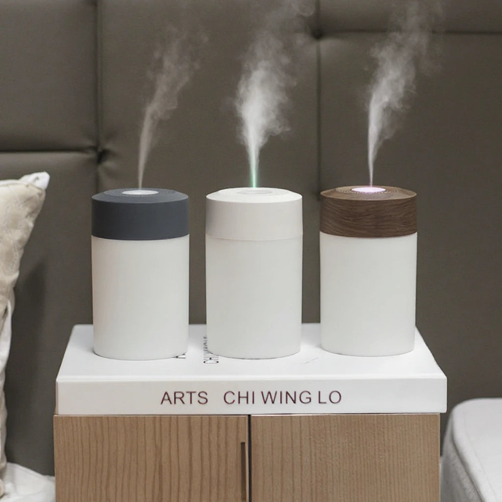 JAIYI 2025 USB Rechargeable Car Home Air Humidifier with Colorful Night Light Universal Night Lamp for Living Room Bedroom