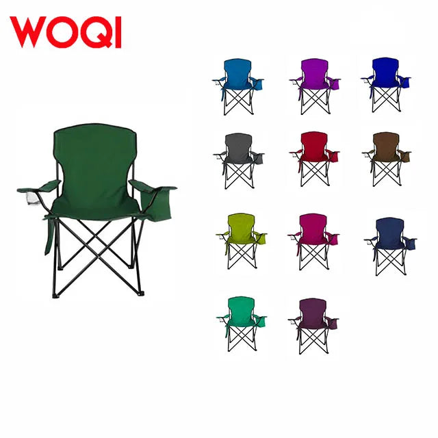 WOQI Custom Portable Backpack Folding Chair Logo Printed for Outdoor Beach Fishing Hiking Camping Iron Material for Park Use
