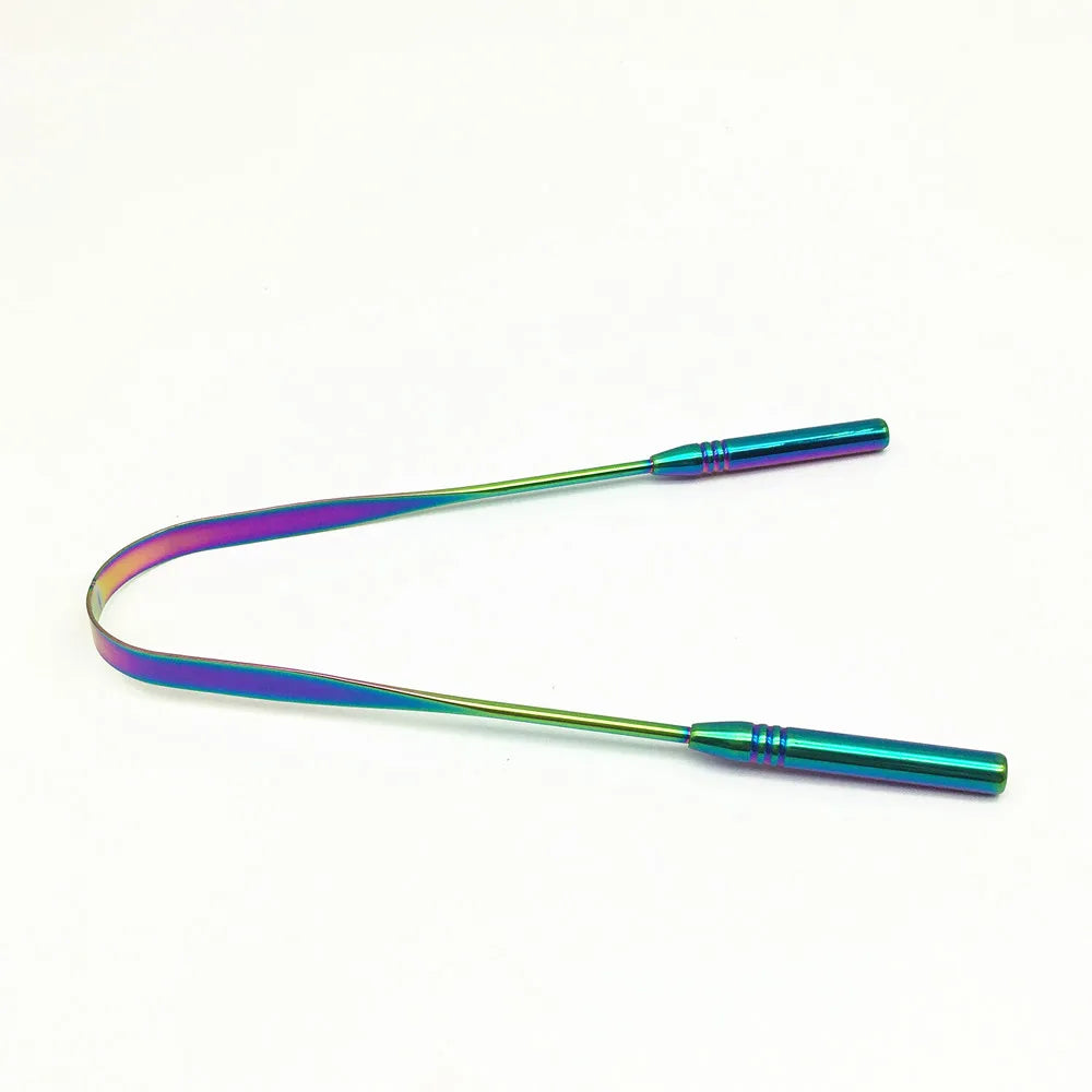 New Clean up the Mouth Oral Tongue Cleaner Brush Oral Hygiene Care Tools Stainless Steel Copper Tongue Scraper for Adult