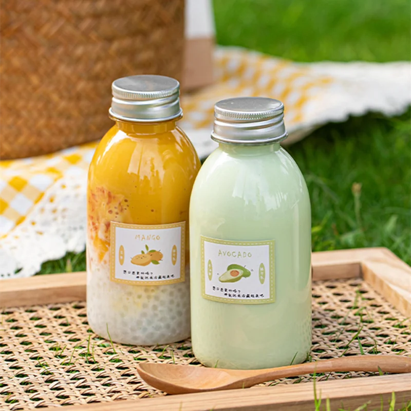 Jinjiang DR-3 250/350ml Customizable Food Grade Leak Proof PET Beverage Bottle Milk Tea Screw Cap Screen Printed MegaBDM