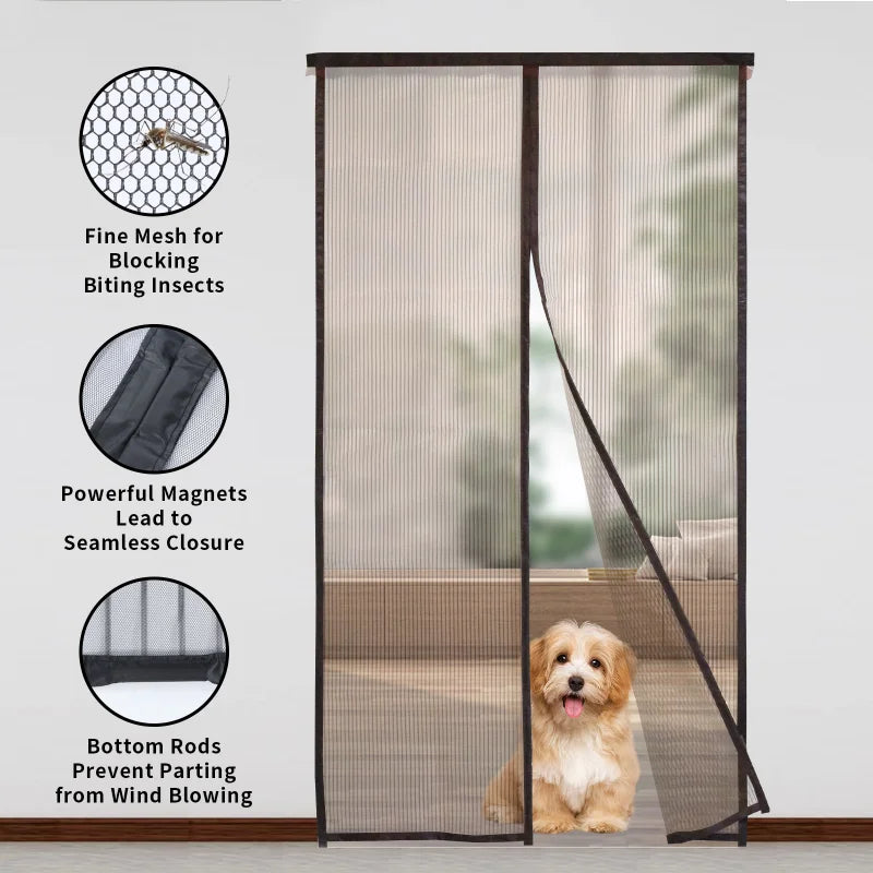 Wholesale Hands-free Magnetic Summer Anti-mosquito Polyester Automatic Closing Door Screen Household Curtain
