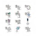 ZUOLA Trendy Fine Piercing Jewelry 18K Real Gold Plated Hypoallergenic Heart Shaped Inlay Zircon Women's Ear Bone Studs Earrings