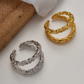 ICEBELA Jewelry Korean Version of Niche Design S925 Sterling Silver Burnt Crease Ring Open Double Thread Index Finger Ring