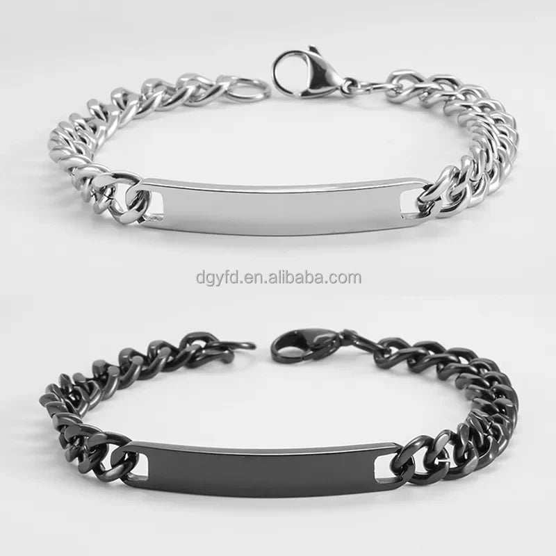 Pulseras Fashion Men Women Jewelry Bracelet Custom Stainless Steel Name Bracelet