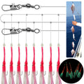 Sea Fishing Sabiki Eel Lure Flasher Rig Hook Soft Jigging Bait Luminous Octopus Skirt Squid Glow dark Fishing Snapper