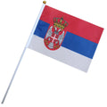 2022 World Soccer Cup Top 32 Countries Hand Waving Flags Serbian SRB Serbia Inclusion