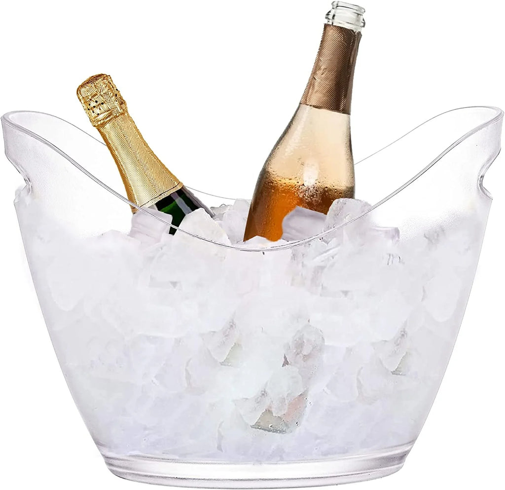 8L PS Acrylic Transparent Plastic Ice Bucket Wine Cooler Champagne Balde De Gelo Wholesale