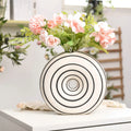 Home Accessories Porcelain Unique Nordic Vase Ornaments or Interior Living Room Decorative Plant Pots Circle Small Flower Vases