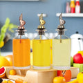 Food Grade Borosilicate Olive Oil Pour Spray Cooking Glass Oil Bottle Dispenser with Stainless Steel Pour Spout 350 500ml