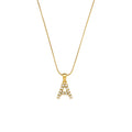 2024 Fashion 26 Letters Initial Necklace Stainless Steel 18k PVD Plated Pearl Necklace for Women Waterproof Letter Necklace
