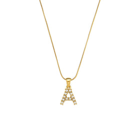 2024 Fashion 26 Letters Initial Necklace Stainless Steel 18k PVD Plated Pearl Necklace for Women Waterproof Letter Necklace