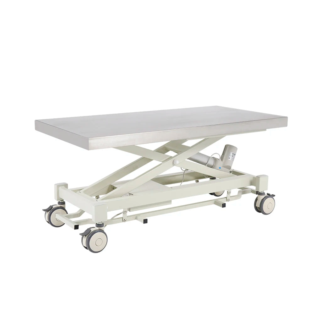 Electric Hi Low Veterinary Lift Table Durable 304 Stainless Steel Veterinary Operation Bed With Foot Bar System