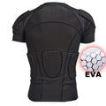 EVA Crash Proof Protective Shirt Short Sleeve Basketball Football Compression Shoulder Pad T Shirt With Rib Chest Shoulder Pads