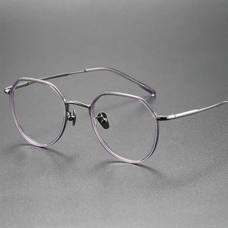 Titanium Eye Glass Slim Purple Eyeglasses Frames Eyewear Frame Optical Coloured Metal Spectacles