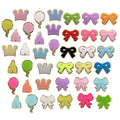 Hot Sale Lovely Colored Iron on Gold Glitter Towel Chenille Castle Balloon Crown Bowknot Patches for Kids Clothes