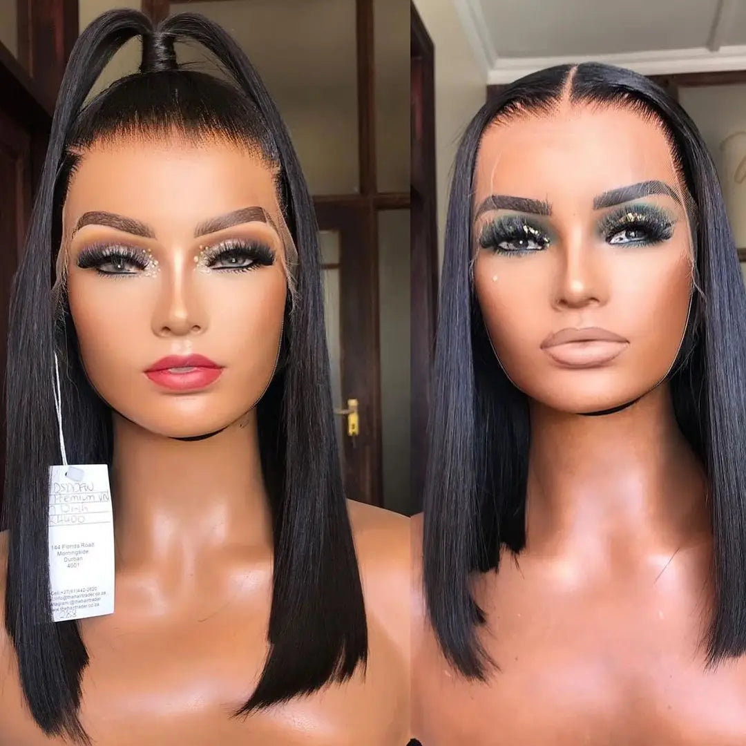 Cheap Short Bob Wigs 100% Human Hair Straight Lace Front Wigs Wholesale Glueless Transparent Lace Frontal Wigs for Black Women