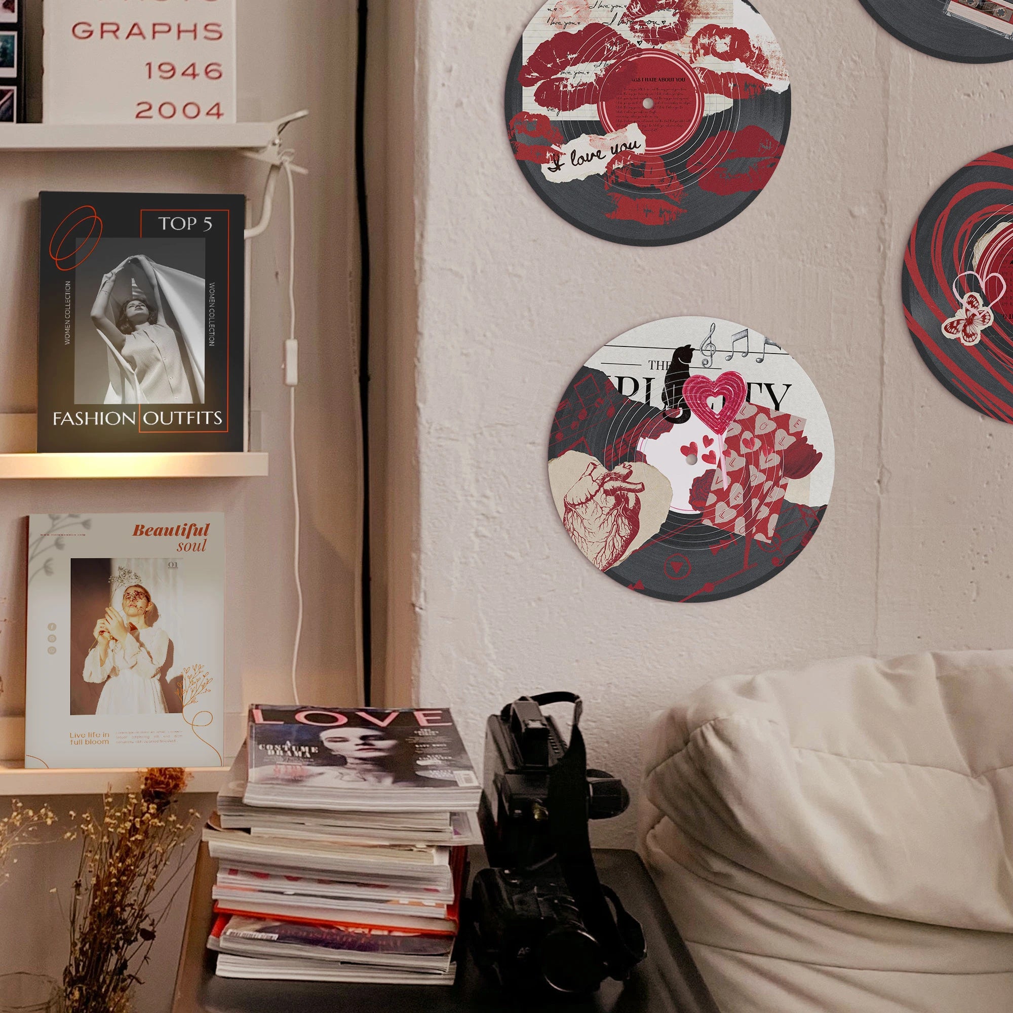 Wholesale Real Presentation Hippy Records Black Downtown Girl Vinyl Records Wall Table Decor
