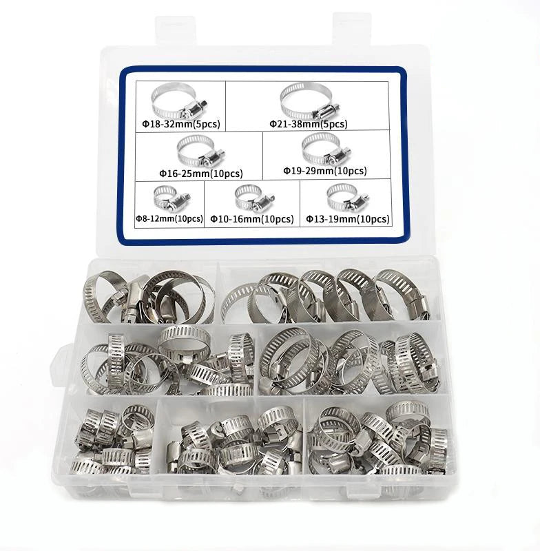 Hose Clamps Kit 304 Stainless Steel Hose Clamps Cinch Clamp Rings for Sealing Kinds of Hose