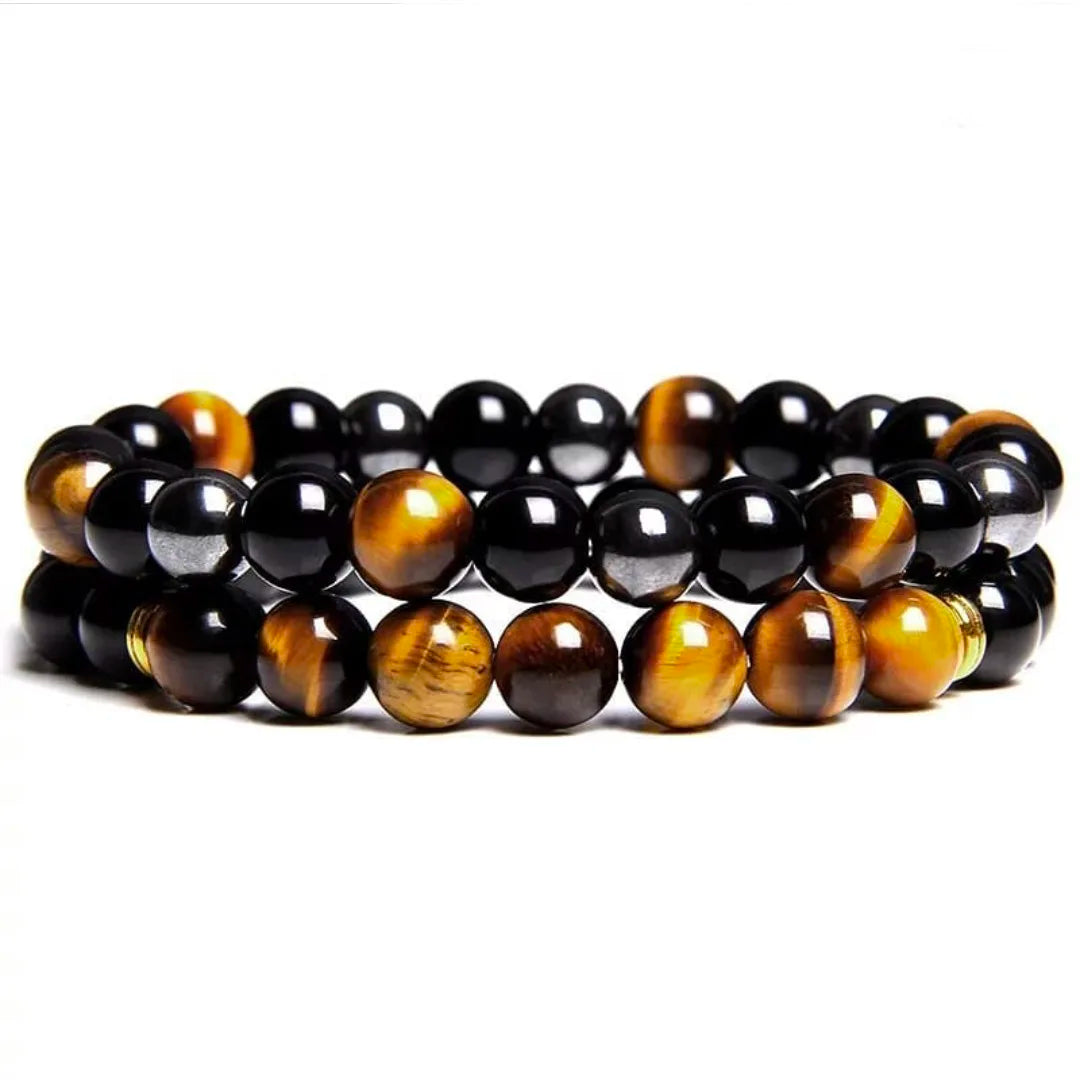 Men's Fashion Stone Bracelet 8mm Tiger Eye Natural Stone for Wedding or Gift Factory Wholesale Price
