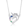 Lucky Licorne 925 Sterling Silver Short Choker Necklace Platinum Heart Fashionable Engagement Party Jewelry for Women-SCN348