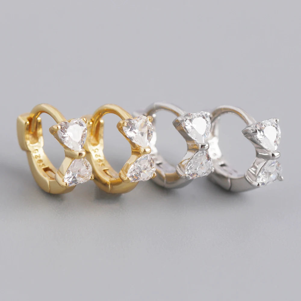 Wholesale Fashion Jewelry 925 Sterling Silver Bow Shaped Diamond Cubic Zircon Gold Plated Hoop Earring Jewelry for Women