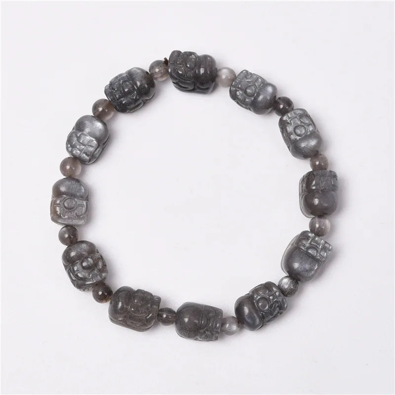 HZ Return Gifts 6mm Skeletal Crystal Pixiu Bracelet Gemstone Bead