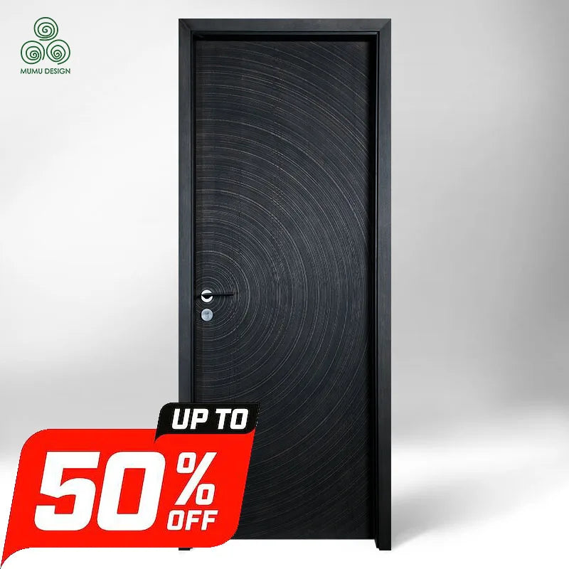 MUMU Customized MODERN Luxury Modern Wooden Hotel Door Surface 3D Texture Shape Design Texture Wood Door for Villa Hotel