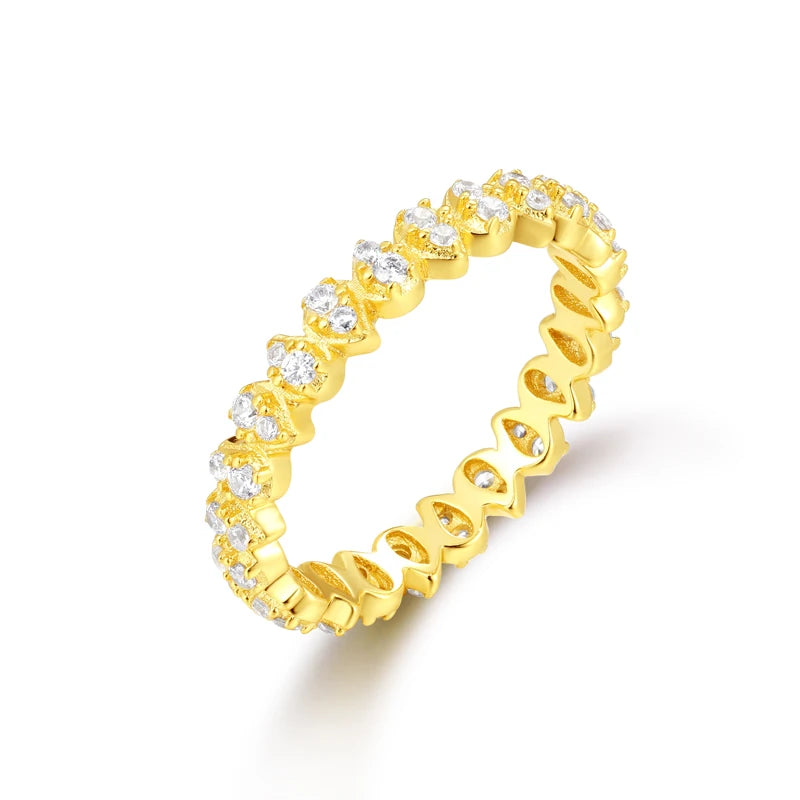 Saudi Arabia Women's Chunky Gold-Plated 925 Sterling Silver Rings Rhodium-Plated for Weddings and Parties