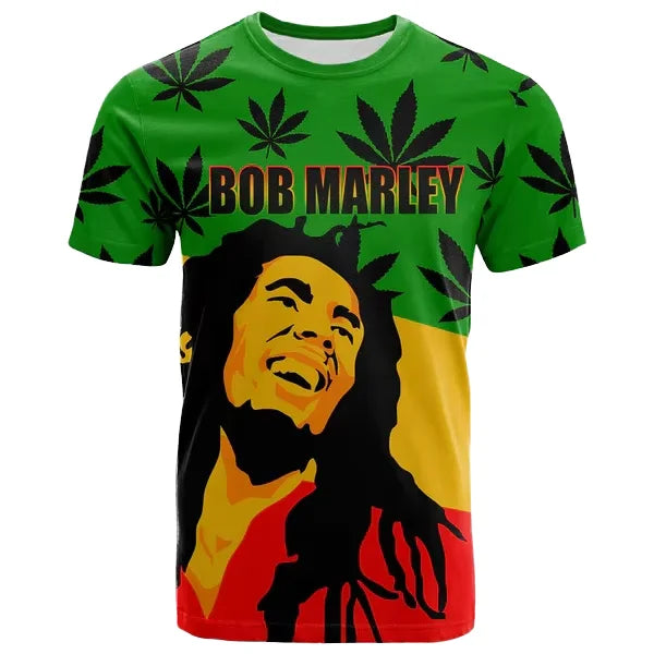 Hip Hop Rock-Inspired Custom Pattern T-Shirt for Men Sublimation Printed Knitted Popular Plus Size Streetwear Inspired Bob