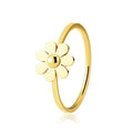 2022 Fashion Valentine's Day Gift Stainless Steel Rings Simple Thin Flower Ring High Polish Daisy Ring for Women Girls