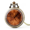Quartz Watch Vintage Tea Glass Double Earth Pocket Watches