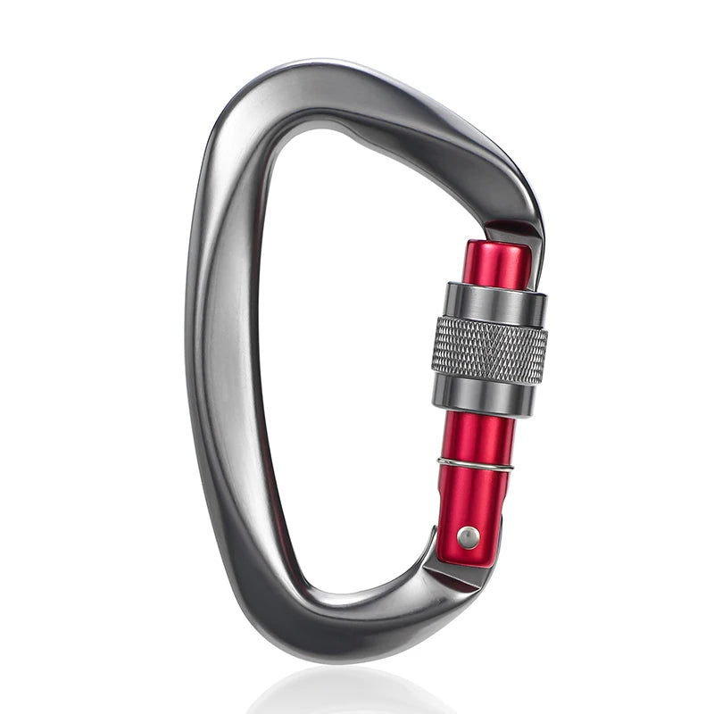 Carabiner 25kN  D-type  Hook and Snap Hook Aluminum Buckle Clip Lock Hook SpringHeavy-duty Have CE/UIAA Certification