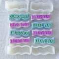 ILOVEYOU DIY Wave Shape Manifest Letters Candle Silicone Molds Stereo Letter Handmade Soap Aromatherapy Candle Silicone Mold
