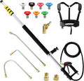 20 FT Aluminum Handheld High Rise Window Cleaning Telescoping Pole Pressure Washer with 4000 PSI High Pressure