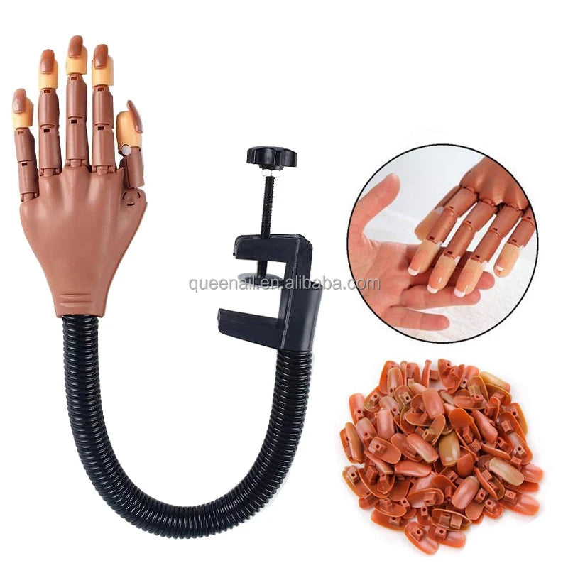 Professional Flexible Joint Movable Nail Manicure Tools Kits Nail Training Practice Hand for Acrylic Nails