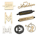 Wholesale Engraved Brand logo Metal Label Tags Custom Metal Name Plates With Pin for Handbags