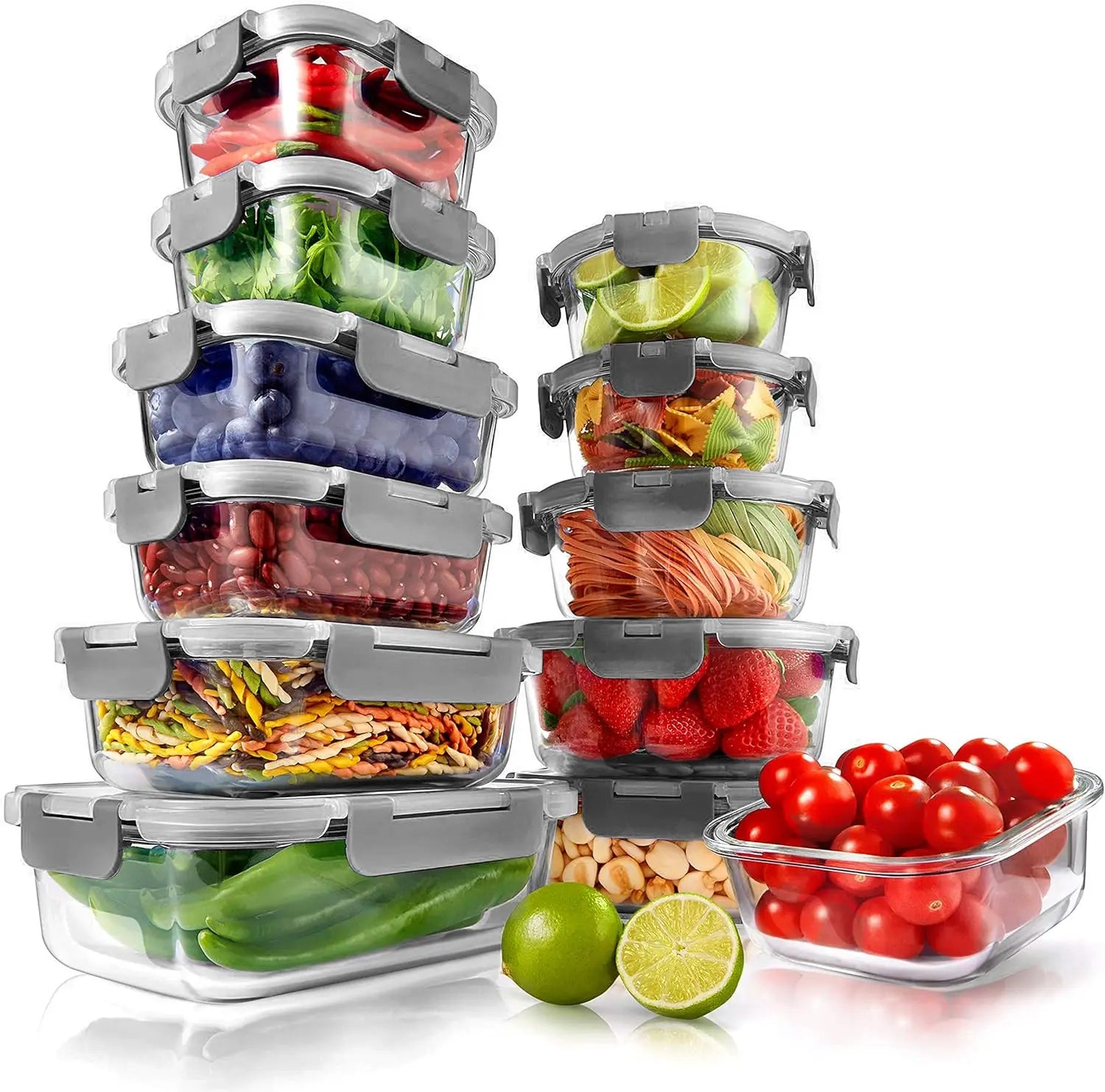Glass Food Storage Containers with Lids 36oz Glass Meal Prep Containers Reusable Glass Bento Boxes for Adults