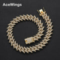 AC018  20mm Hip Hop Alloy Chain Iced Out  Chain Necklace Bling Bling Jewelry