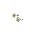 Real 925 Sterling Silver Fashion Daisy Flowers Screw Stud Earrings for Women Wedding Valentine's Day Jewelry