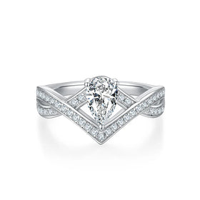 Engagement Wedding Jeweler 1carat Moissanite Diamond Ring S925 Silver Ladies Wedding Diamond Moissanite Eternity Ring for Girls