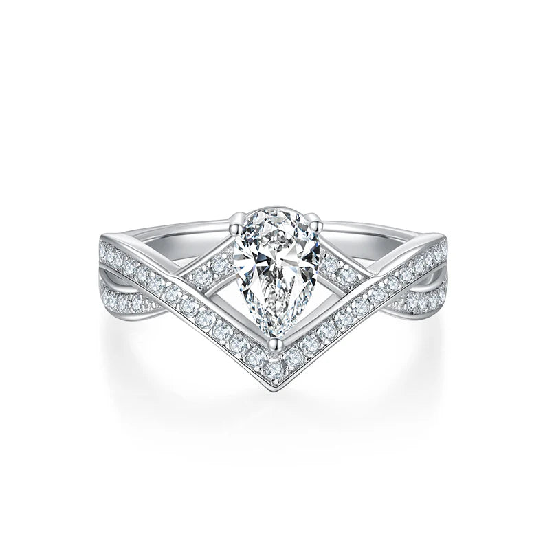 Engagement Wedding Jeweler 1carat Moissanite Diamond Ring S925 Silver Ladies Wedding Diamond Moissanite Eternity Ring for Girls