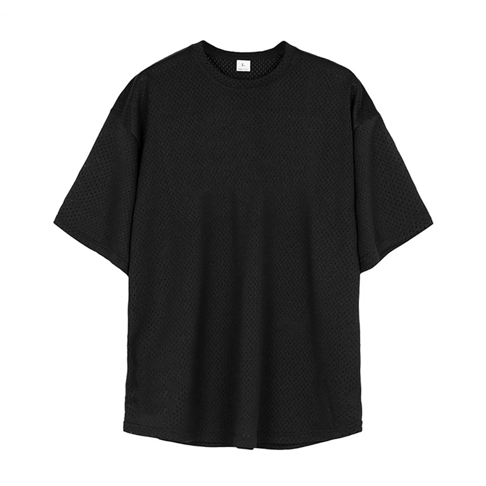 Mens Athletic Wear Custom logo Shirts 100polyester t Shirt Mesh Shorts Sleeved Tshirts Stock OVersized Plus Size Men's Clothing