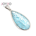 Flower Pendant DIY Jewelry Lady's Stainless Steel Water Drop Shape Charms Women Jewelry for Mother's Day