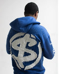 US Free Tax Distressed Embroidery Patch Zip up Hoodies Custom Cotton French Terry Men's Acid Wash Rhinestone Hoodies